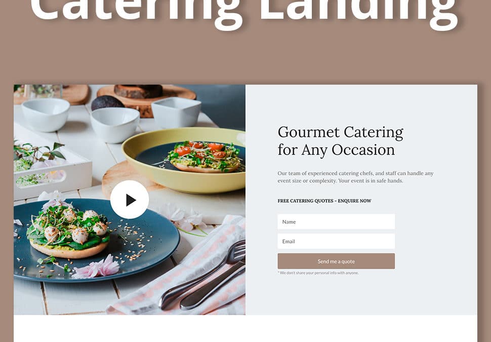 Catering Landing Page Layout