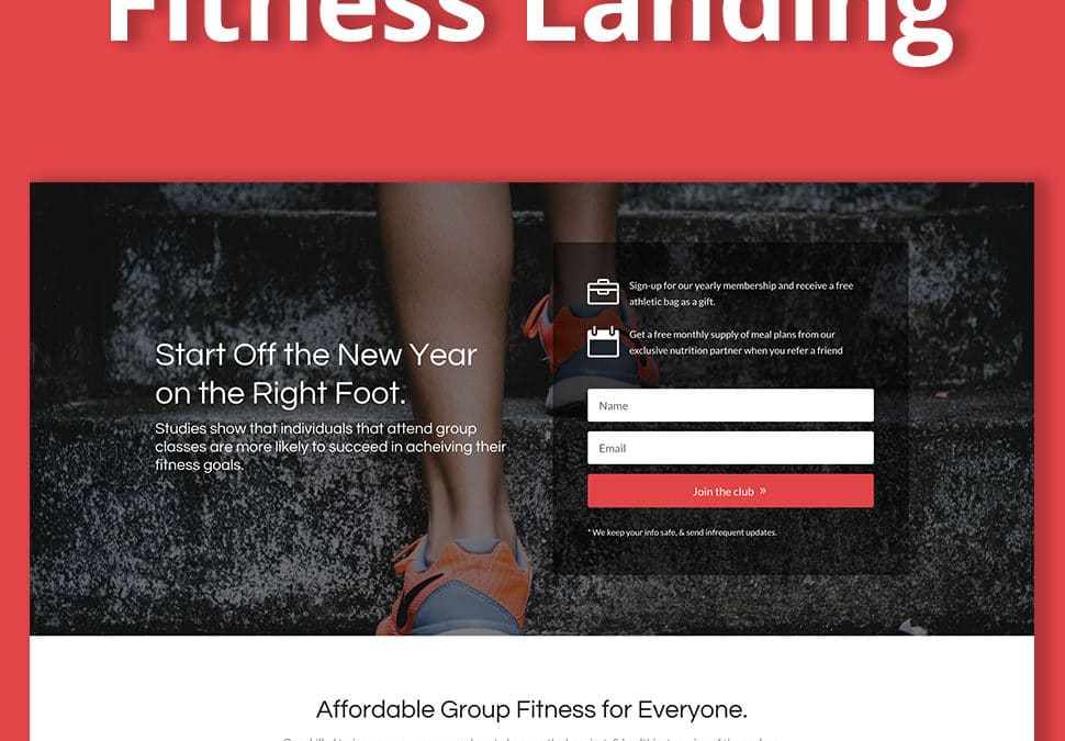 Fitness Landing Page Layout