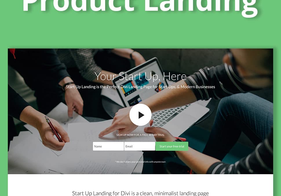 Product Landing Page Layout