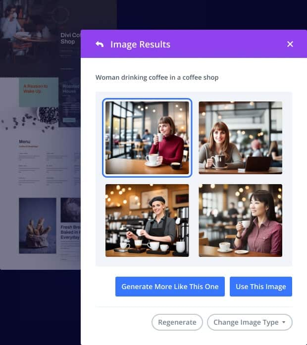 Divi AI’s image generation feature