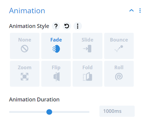 Divi Animation options