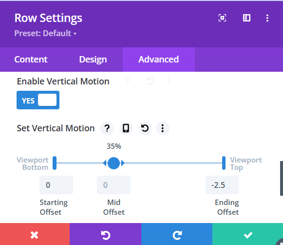 Configuring Scroll Effects