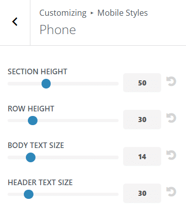 Customizing mobile layouts site-wide