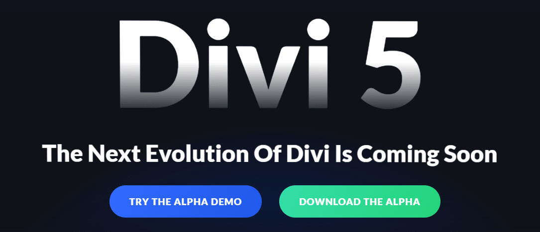 Divi 5 homepage