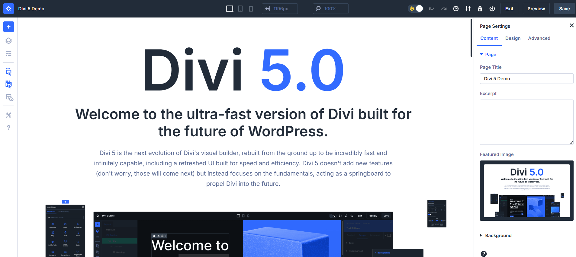 Divi 5 new interface