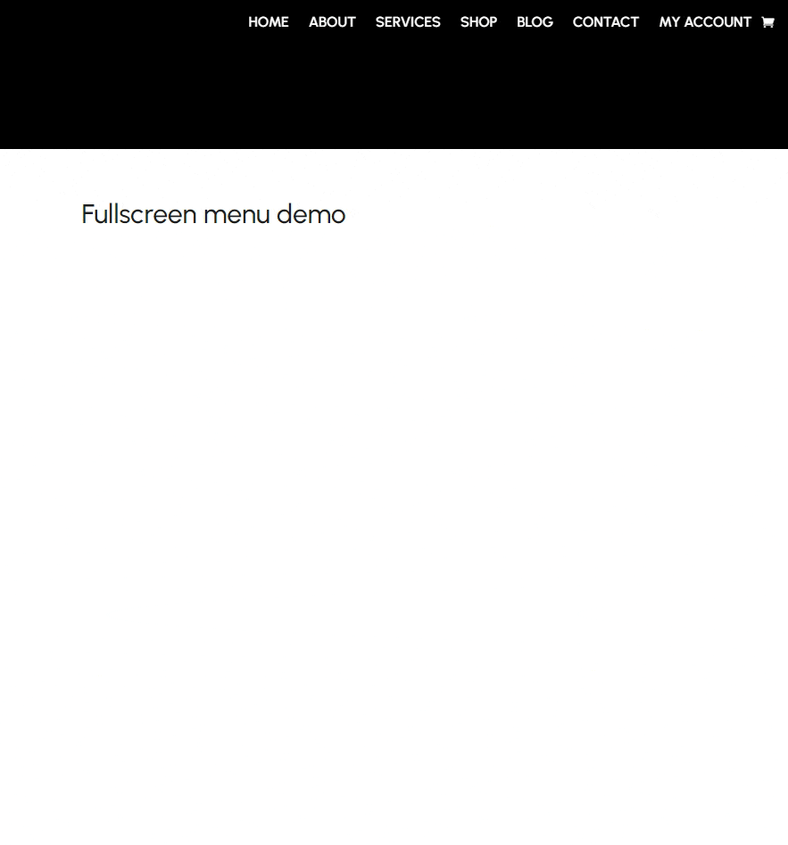 A Divi menu module that goes fullscreen on hover