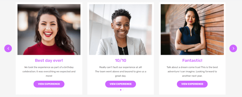 Dynamic testimonial carousel slider