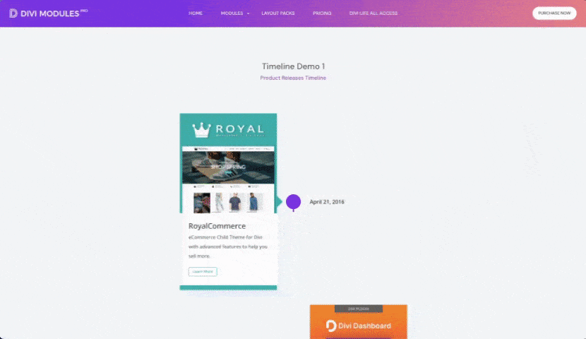 Product timeline example