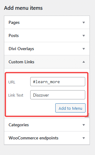 How to create a custom menu item in WordPress