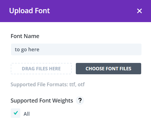 Uploading and naming custom font in Divi