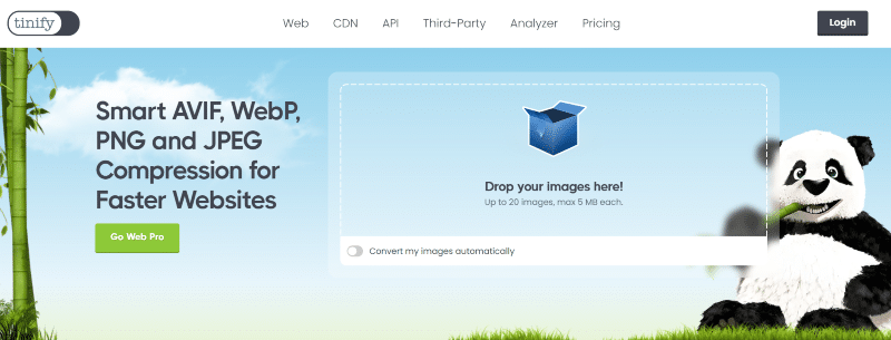 TinyPNG homepage