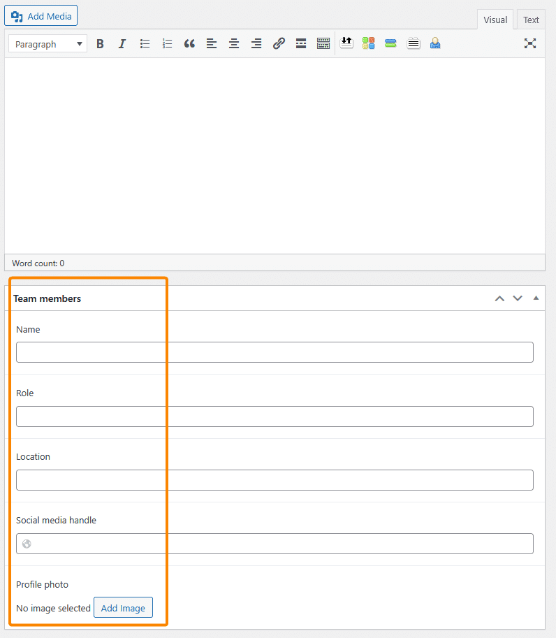 ACF meta boxes in the editor