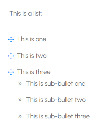 Example of Divi bullets and sub-bullets
