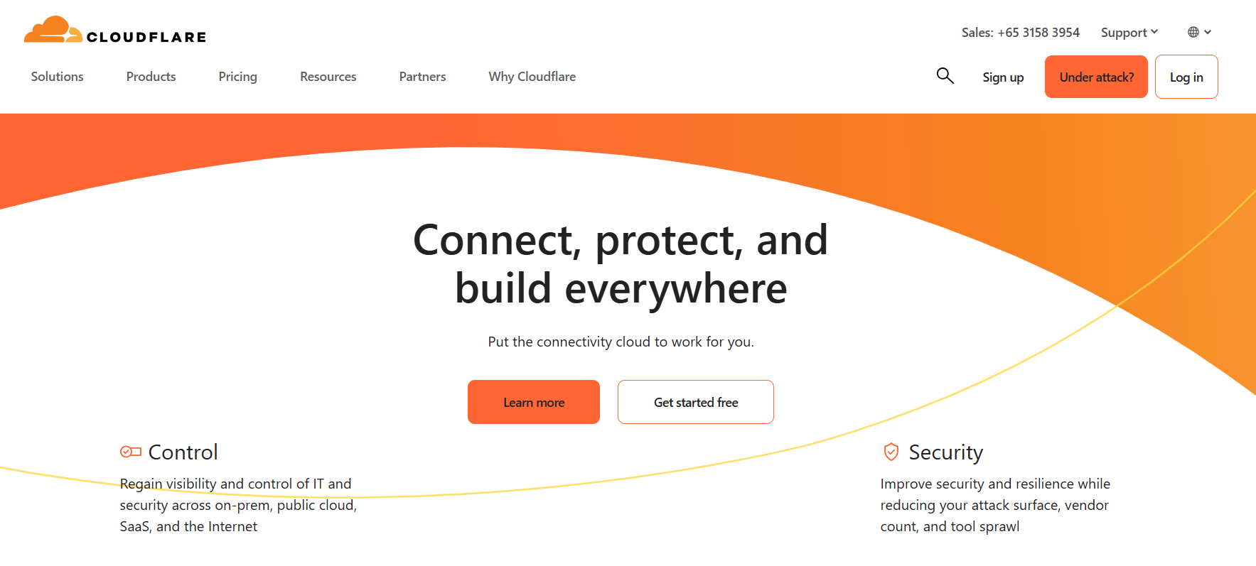 Cloudflare homepage