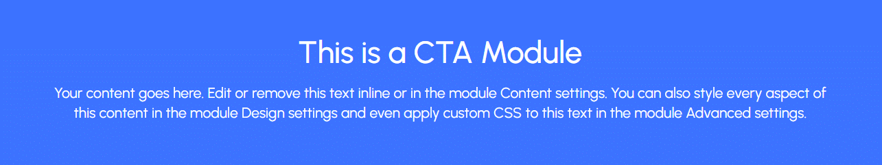 Divi’s native CTA module
