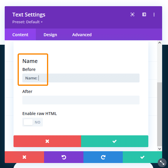 Adding before text to a Divi module