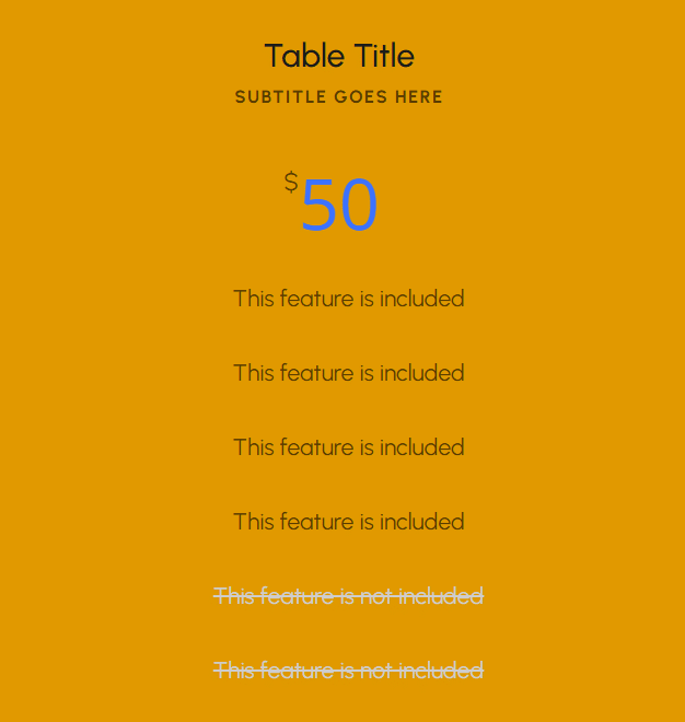 Divi’s Pricing Table module