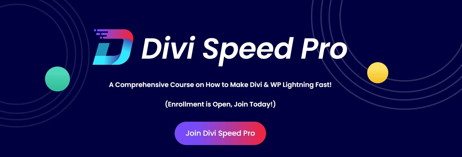 Divi Speed Pro course homepage