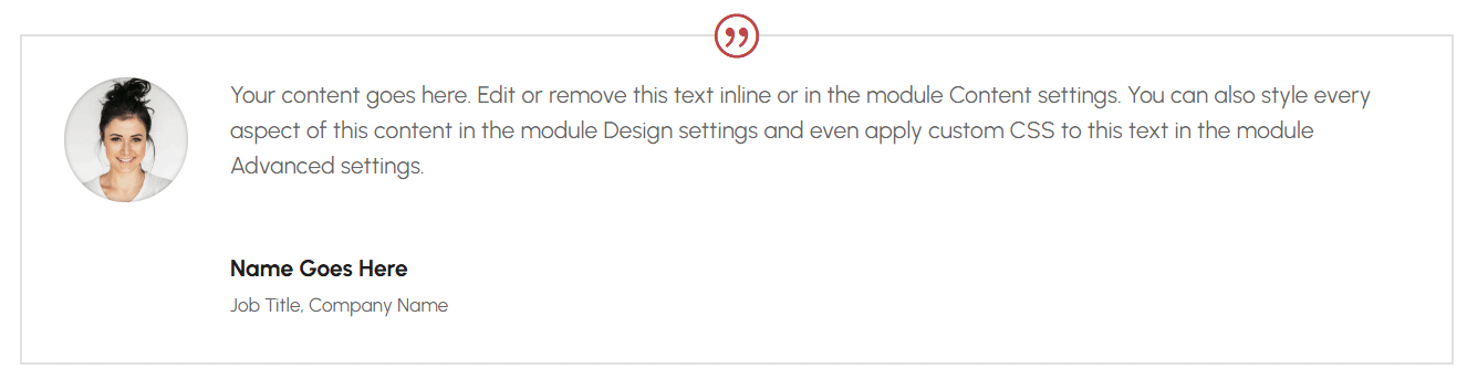 Divi’s Testimonial module