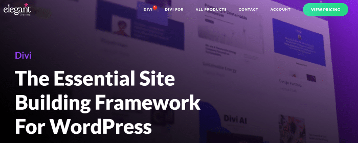Divi homepage