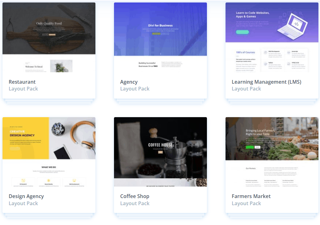 Sample Divi layouts 