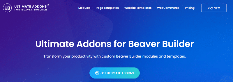 Ultimate Addons homepage