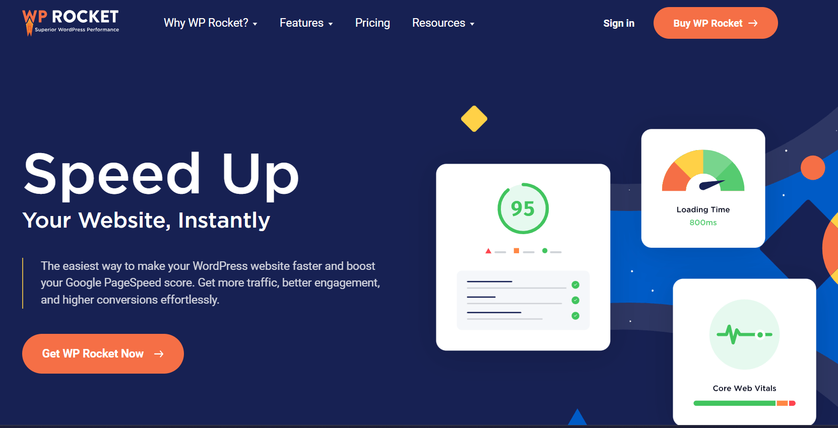 WP Rocket homepage