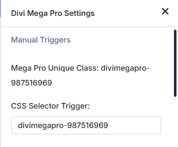 Divi Mega Pro settings