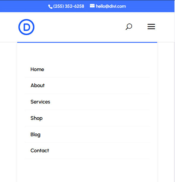 Full height Divi mobile menu