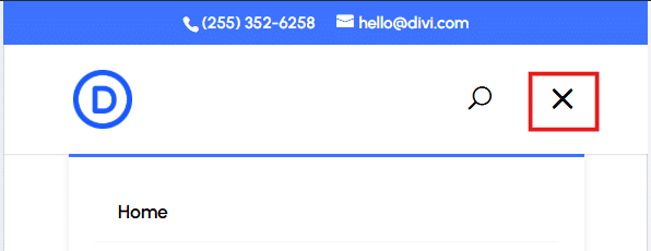 Hamburger icon changed to X