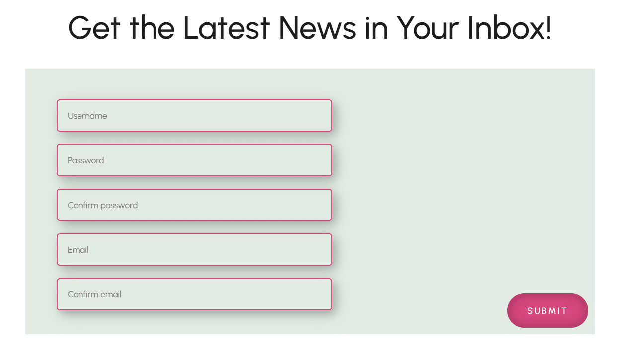 Divi Overlays registration form example 2