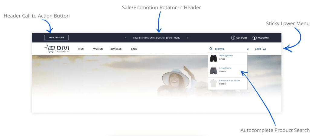 Divi WooCommerce Pro example 1