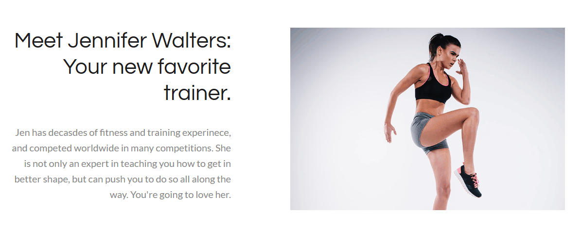 Fitness landing page example 2