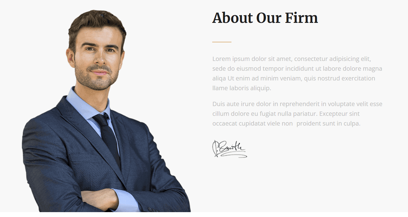 Legal landing page example 1