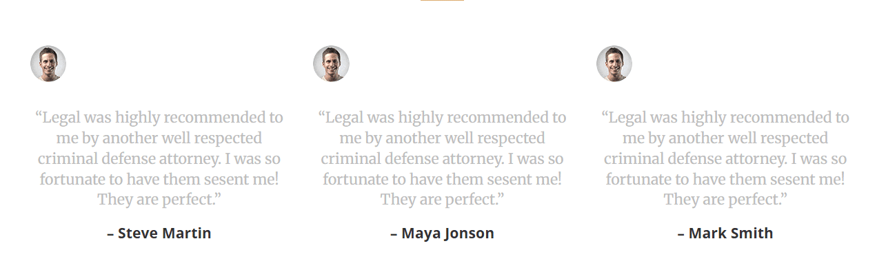 Legal landing page example 2