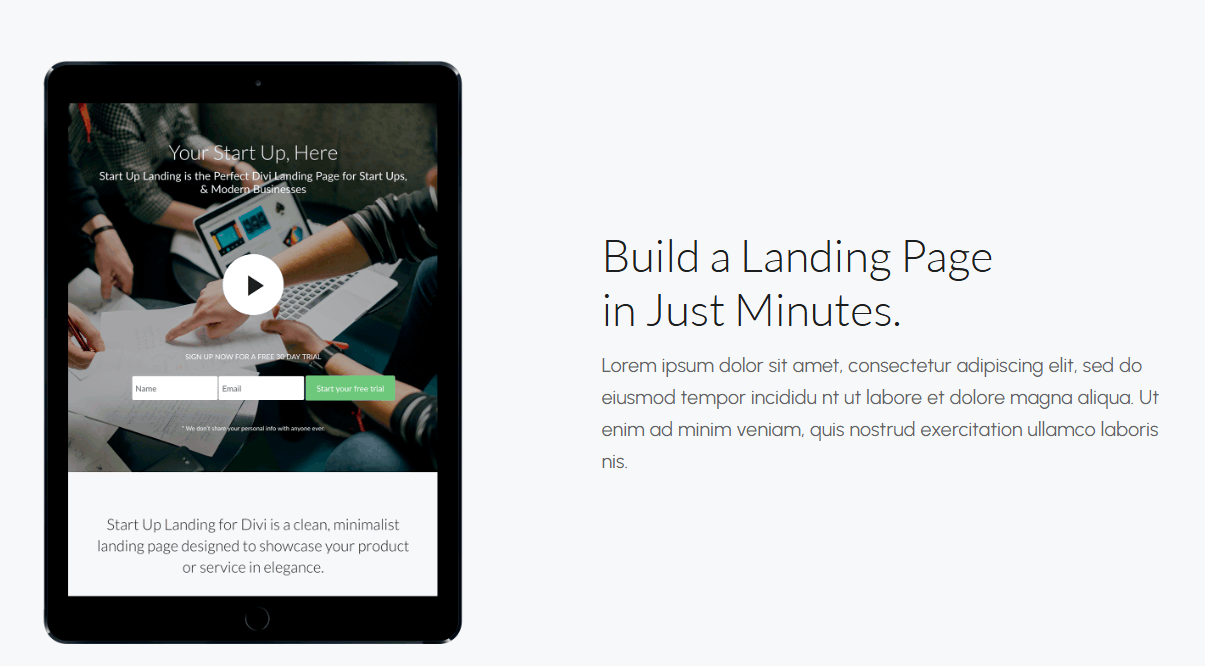 Product landing page example 2