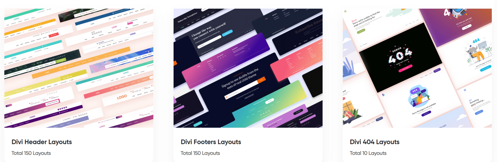 Sample Divi Theme Builder layouts