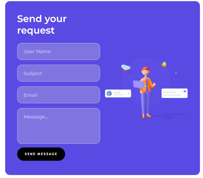 Sample Divi Bricks contact form layout 2
