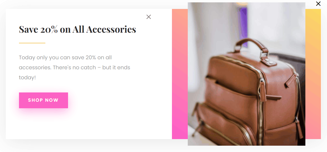 Divi Overlay popup example 3