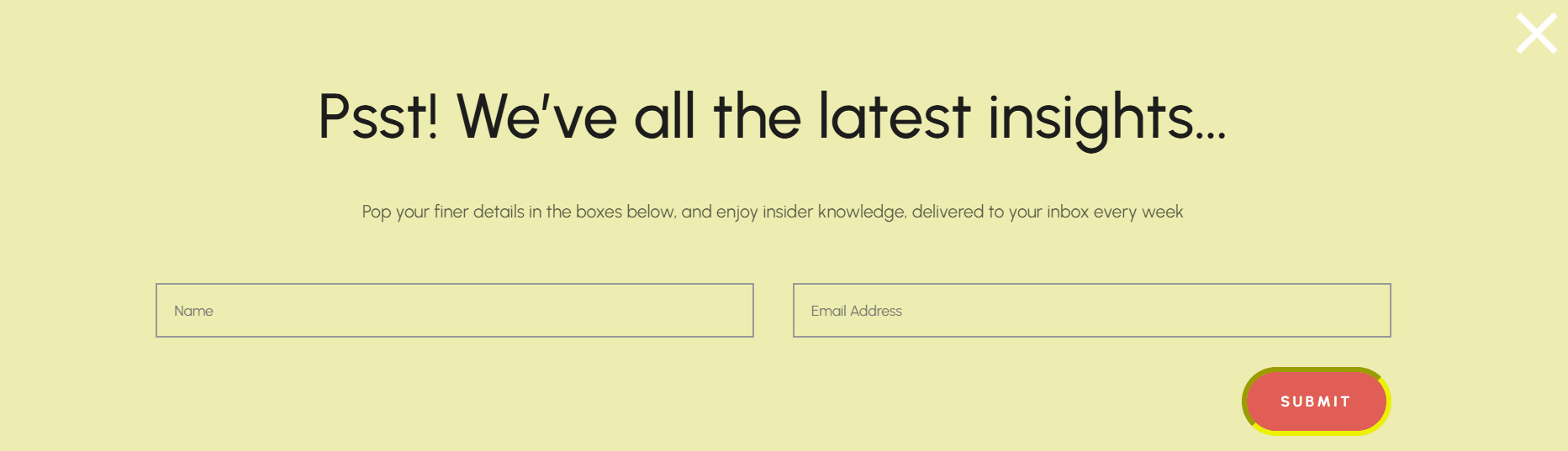 Divi Overlay popup example 1