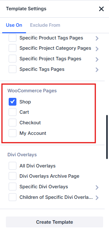 Selecting WooCommerce page to customize