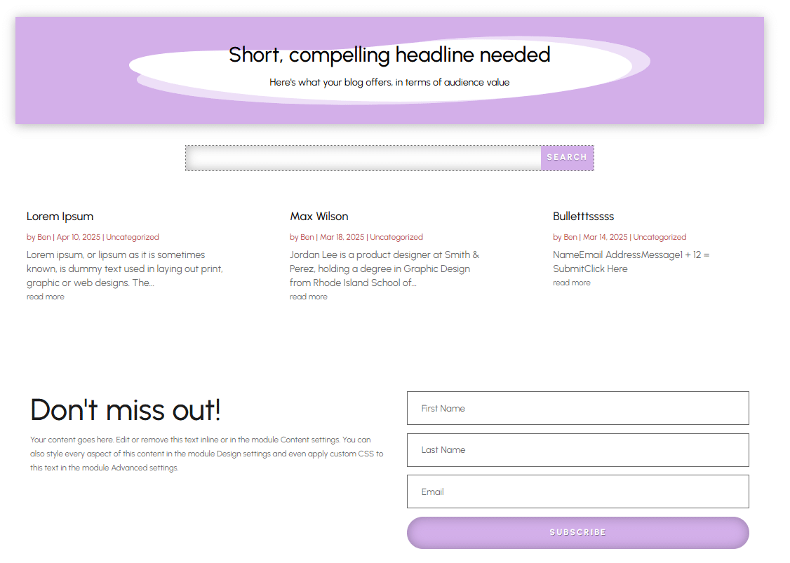 Adding Divi’s Email Optin module