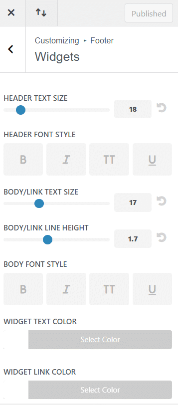 Divi footer widget customization