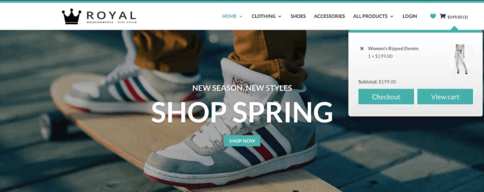 Divi Mega Pro mini cart mega menu