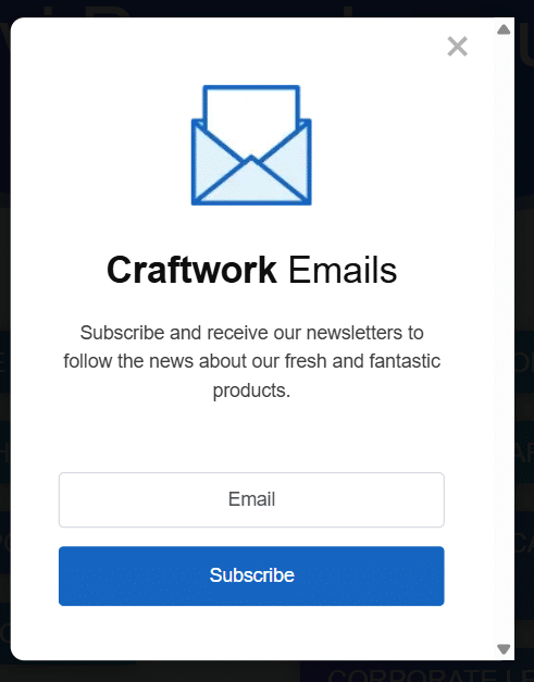 Time-delayed Divi Overlays newsletter sign-up