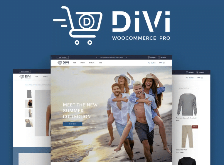 Divi WooCommerce Pro theme homepage