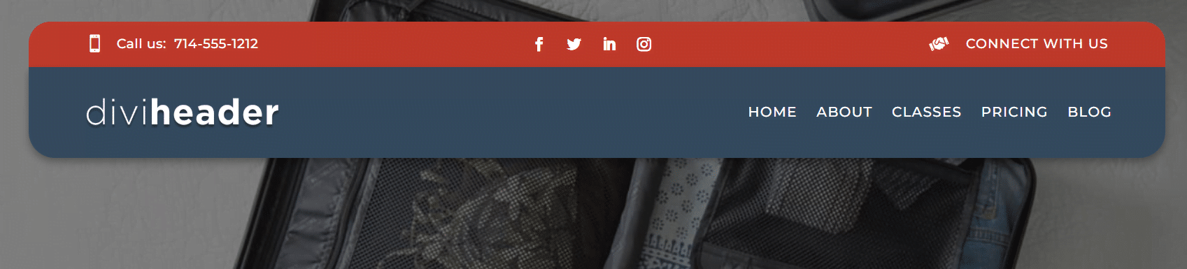 Divi Life Header Layout example 2