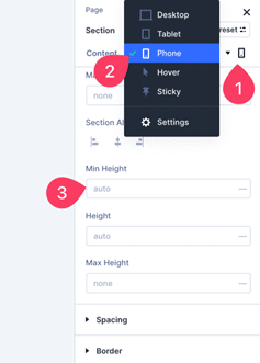 Configuring mobile options