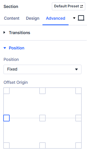 Fixing menu position