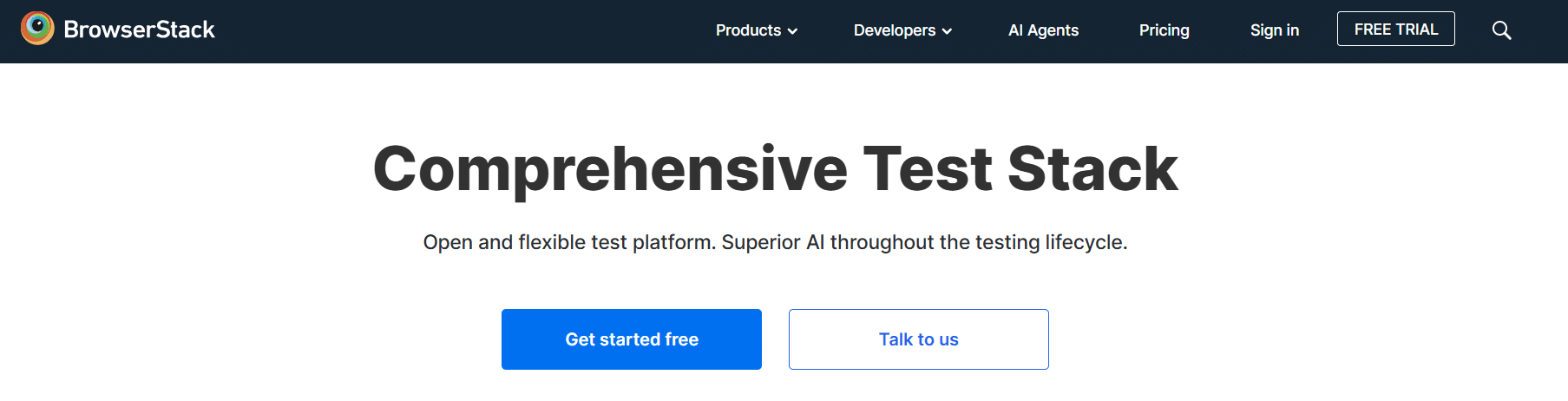 BrowserStack homepage